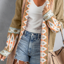  HIDDEN GEMS | Aztec Geometric Open Front Cardigan