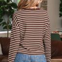  HIDDEN GEMS | Stripe Long Sleeve Cropped Crewneck T-Shirt