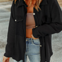  HIDDEN GEMS | Textured Contrast Flap Pocket Shacket