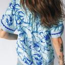  Charisse Floral Scalloped Trim Top