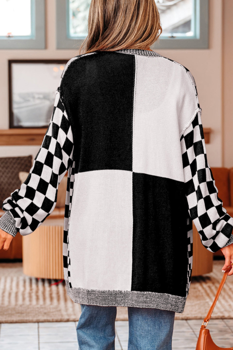 HIDDEN GEMS | Checker Open Front Cardigan