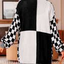  HIDDEN GEMS | Checker Open Front Cardigan