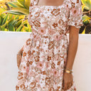  SALE! Floral Square Neck Puff Sleeve Dress