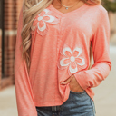  HIDDEN GEMS | Floral Patchwork Long Sleeve Top