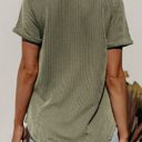 HIDDEN GEMS | Corded Short Sleeve V-Neck Top