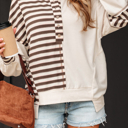  HIDDEN GEMS | Stripe Patchwork Henley Top