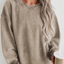   HIDDEN GEMS | Washed Ribbed Pullover Sweatshirt