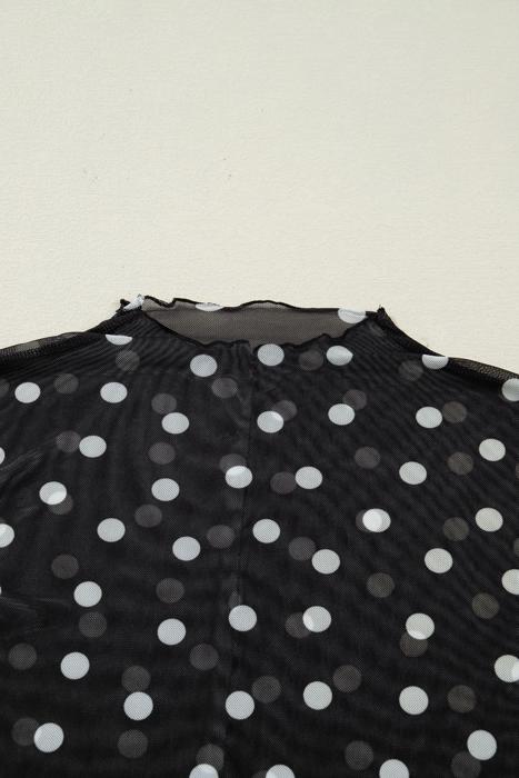 Pennelope Polkadot Mesh Top