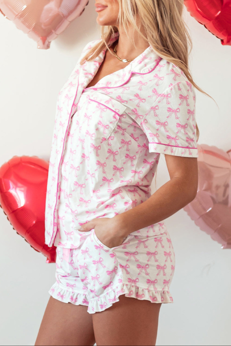 HIDDEN GEMS | Bow Top and Shorts Pajama Set