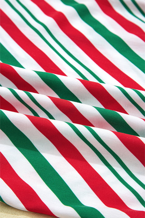 HIDDEN GEMS | Christmas Stripe Velvet Bow Pajama Set