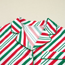  HIDDEN GEMS | Christmas Stripe Velvet Bow Pajama Set