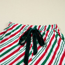  HIDDEN GEMS | Christmas Stripe Velvet Bow Pajama Set