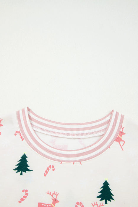 HIDDEN GEMS | Christmas Tree Stripe Contrast Pajama Set