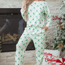 HIDDEN GEMS | Christmas Tree Stripe Contrast Pajama Set