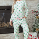  HIDDEN GEMS | Christmas Tree Stripe Contrast Pajama Set