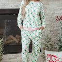  HIDDEN GEMS | Christmas Tree Stripe Contrast Pajama Set