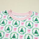  HIDDEN GEMS | Christmas Tree Stripe Contrast Pajama Set