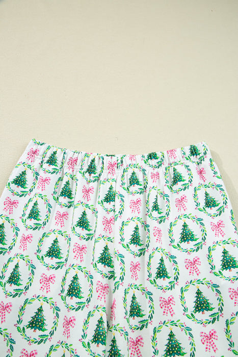 HIDDEN GEMS | Christmas Tree Stripe Contrast Pajama Set