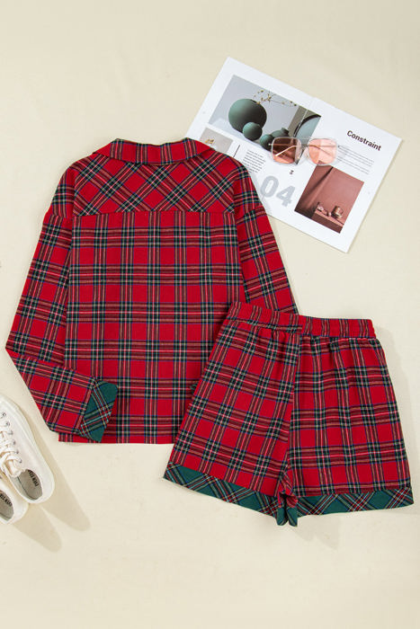 HIDDEN GEMS | Christmas Plaid Patchwork Pajama Set