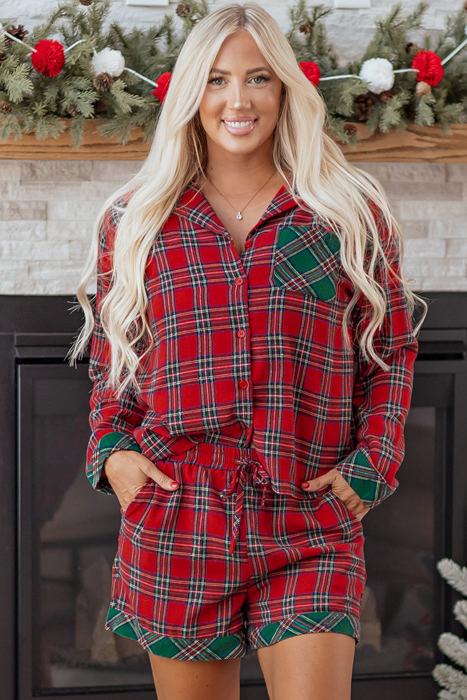 HIDDEN GEMS | Christmas Plaid Patchwork Pajama Set