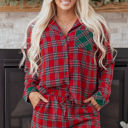  HIDDEN GEMS | Christmas Plaid Patchwork Pajama Set