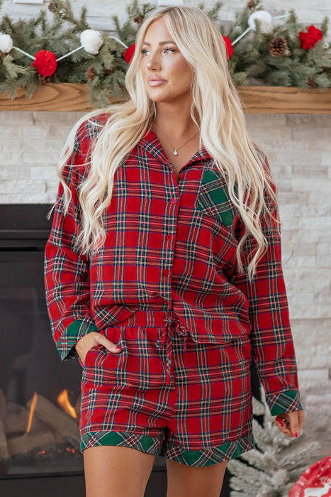 HIDDEN GEMS | Christmas Plaid Patchwork Pajama Set