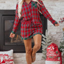  HIDDEN GEMS | Christmas Plaid Patchwork Pajama Set