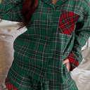  HIDDEN GEMS | Christmas Plaid Patchwork Pajama Set
