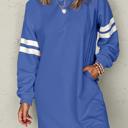 Sky Blue Small HIDDEN GEMS | Varsity Stripe Sweatshirt Dress