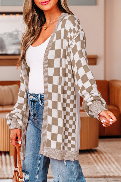 HIDDEN GEMS | Checker Open Front Cardigan