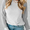 Black Stripe Small HIDDEN GEMS | Stripe Patchwork Raglan Long Sleeve Tee