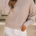 HIDDEN GEMS | Cable Knit Drop Shoulder Sweater
