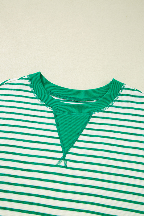 HIDDEN GEMS | Stripe Patchwork Long Sleeve Top
