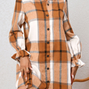  HIDDEN GEMS | Plaid Ruffle Sleeve Shirt Dress