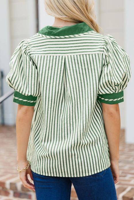 Penelope Stripe Puff Sleeve Top
