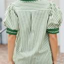  Penelope Stripe Puff Sleeve Top