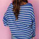 Sky Blue Stripe Small HIDDEN GEMS Sporty Stripe Sweater