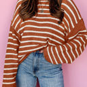 Brown Stripe Small HIDDEN GEMS Sporty Stripe Sweater