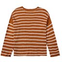 Brown Stripe Large HIDDEN GEMS Sporty Stripe Sweater