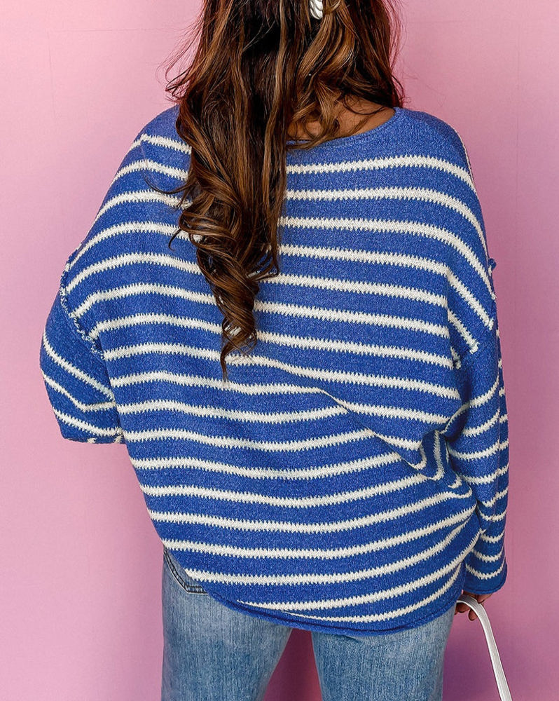 HIDDEN GEMS Sporty Stripe Sweater