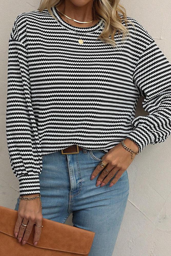 HIDDEN GEMS Everyday Stripe Long Sleeve Top