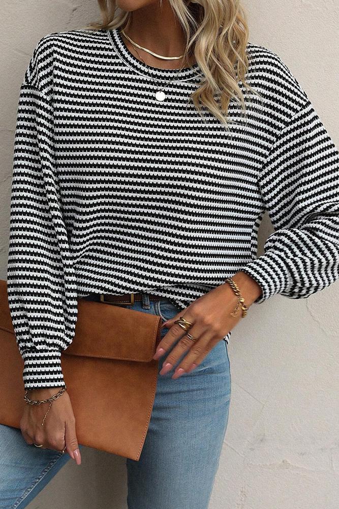 HIDDEN GEMS Everyday Stripe Long Sleeve Top