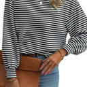 Black Stripe Medium HIDDEN GEMS Everyday Stripe Long Sleeve Top