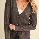  HIDDEN GEMS | Pointelle Knit Button Front Cardigan