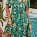  SALE! Boho V-Neck Fluttery Sleeve Dress