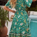  SALE! Boho V-Neck Fluttery Sleeve Dress