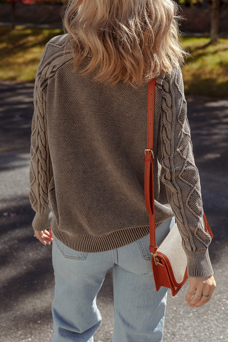 HIDDEN GEMS | Cable Knit Raglan Sleeve Sweater