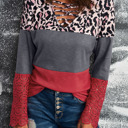  SALE! Leopard Colorblock Long Sleeve Top