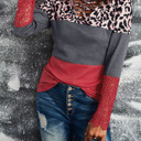  SALE! Leopard Colorblock Long Sleeve Top