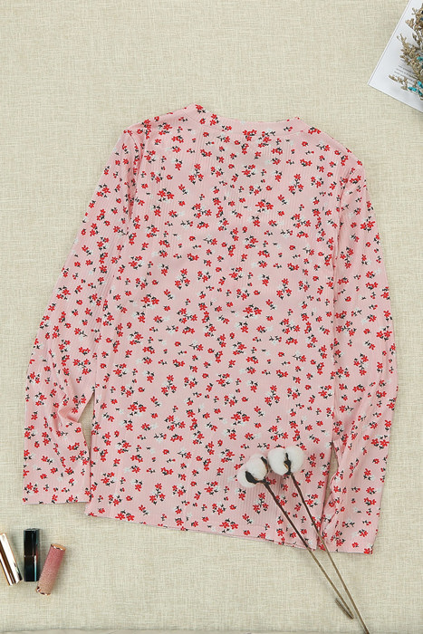 SALE! Floral V Neck Long Sleeve Top